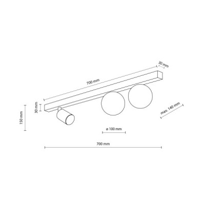 Vox lampa sufitowa 3 10001 - TK Lighting