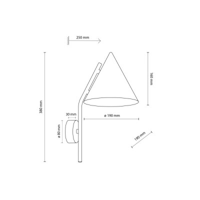 Cono black kinkiet 1 10041 - TK Lighting