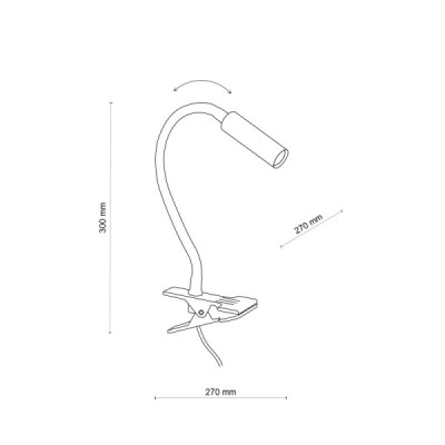 Lagos black kinkiet klips 1 16025 - TK Lighting