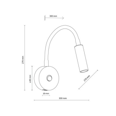 Lagos black kinkiet 1 usb 10200 - TK Lighting