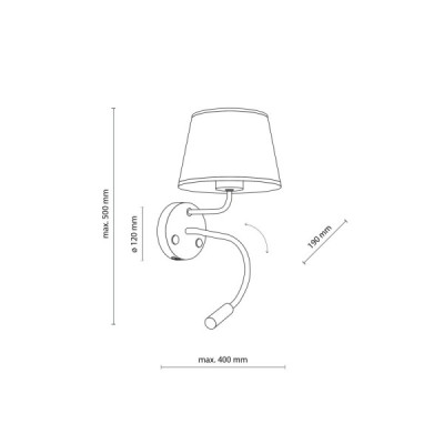 Maja black kinkiet 2 e27+ g9 + usb 10203 - TK Lighting