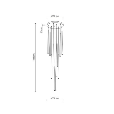 Piano black lampa wiszaca 10 10114 - TK Lighting