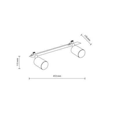 Nex black 2xgu10 lampa sufitowa podtynkowa 10799 - TK Lighting