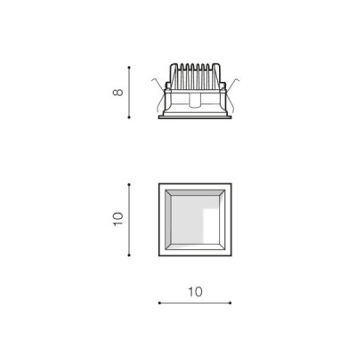 Aida square 9w 3000k bk - Azzardo