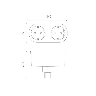 Double smart plug 16a wh - Azzardo