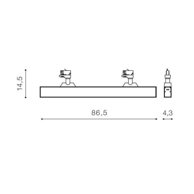 Linnea 86 track 3line 36w cct wh - Azzardo