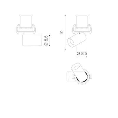 Luna 7w white/black - Azzardo