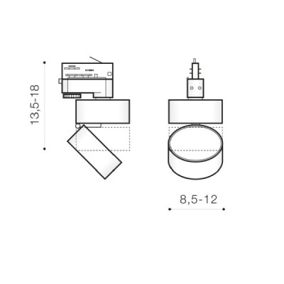 Mona track 3line 12w 4000k bk - Azzardo