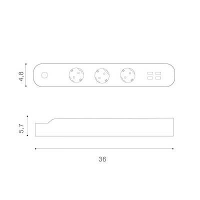 Smart power strip 16a + usb 32a wh - Azzardo