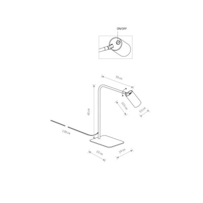 Lampa biurkowa Mono 7706 - czarna