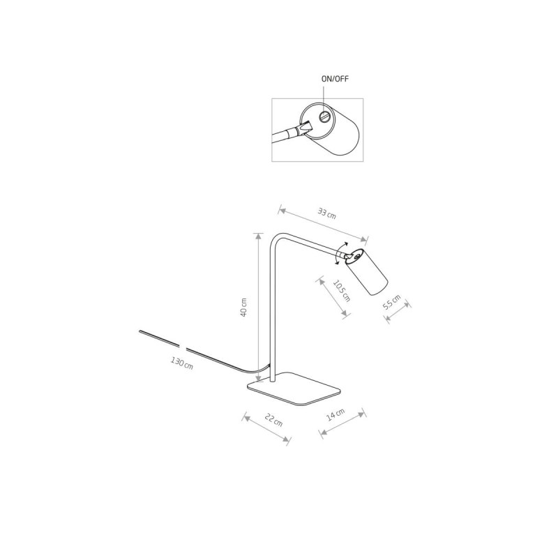 Lampa biurkowa Mono 7706 - czarna