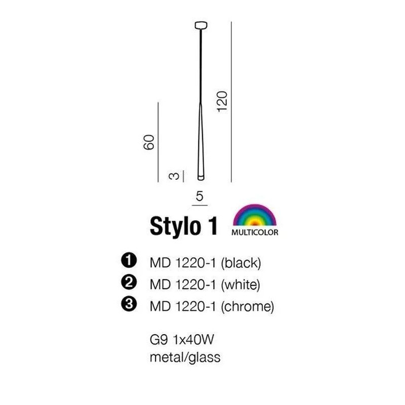 Azzardo Stylo 1 Black Lampa