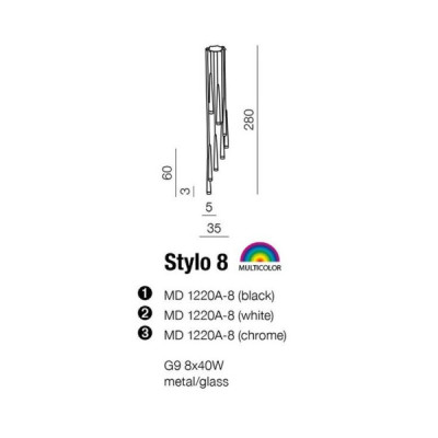 Azzardo Stylo 8 Chrom Lampa Wiszaca