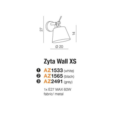 Zyta Wall Xs Bk Zfbk - Azzardo